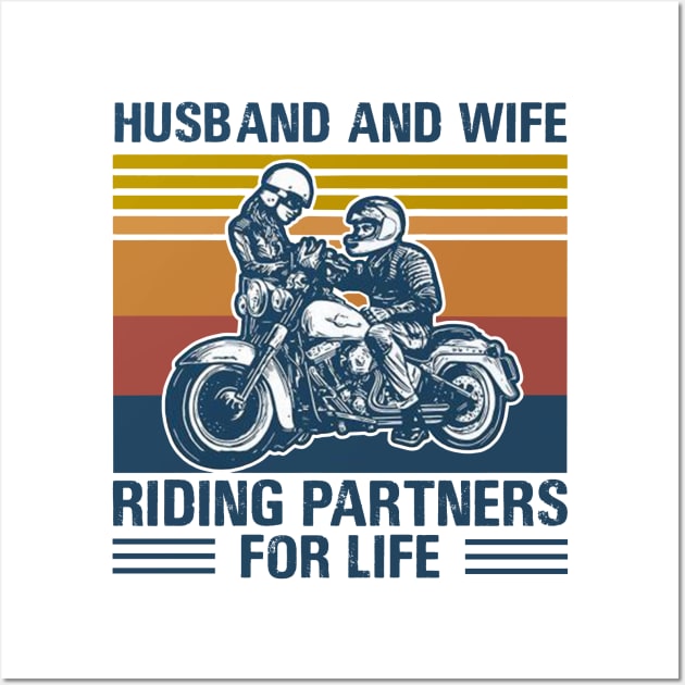 Husband And Wife Riding Partners For Life 2021 Wall Art by binnacleenta